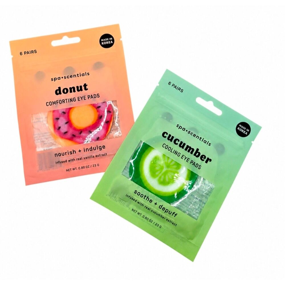 Spa Scentials Eye Pad Bundle - Donut + Cucumber (6 pairs each)